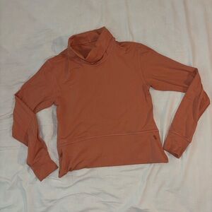 Peachy Orange Turtleneck Long Sleeve Top